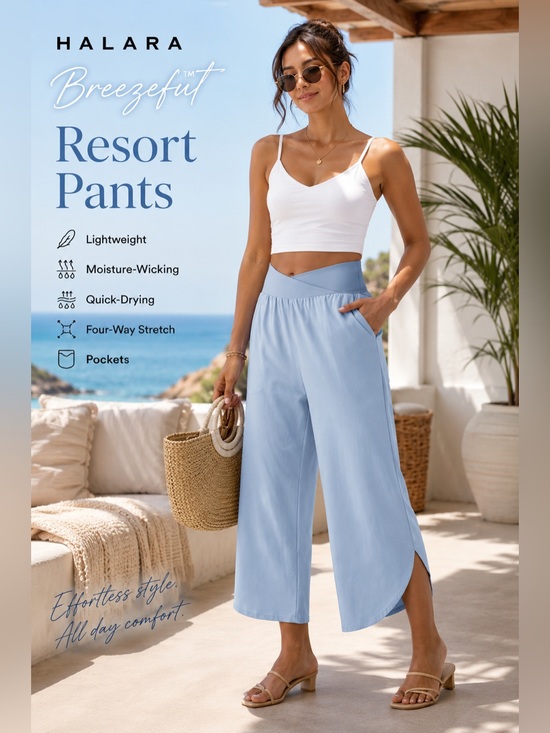 HALARA Pants - Halara Breezeful High Waisted Crossover Quick Dry Resort Pants with Pockets XS